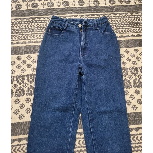 VNT Bongo Blue Denim Jeans Womens High Rise Mom Jeans Size 5 Stiff Denim - Picture 6 of 7